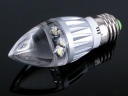 E27 3x1W White LED Crystal Cuspidal Energy-saving Lamp